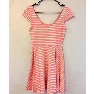 Pink and white striped dress